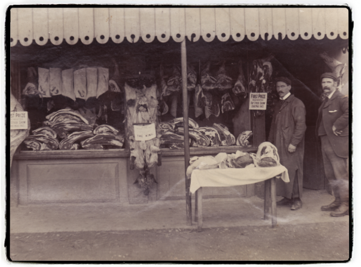 old photo of butchers shop belonging to the Cranes in Cliffe, Kent